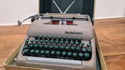 My old beat up Smith-Corona typewriter with green keys